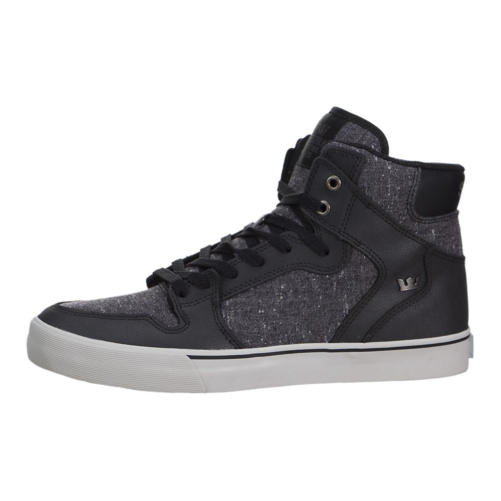 Baskets Montantes Supra Vaider Noir Grise Black/Speckle-Grey Homme | FDM-75546553